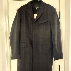 Banana Republic Dark Plaid Pea Coat-BRAN NEW WITH TAGS
